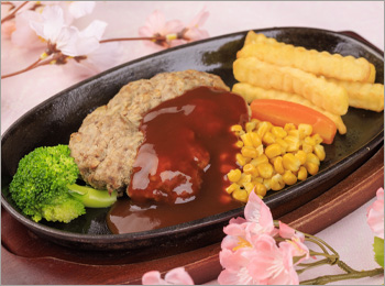 お料理　Kumano beef Susami pork hamburger steak